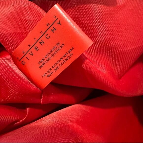 Givenchy Parfums Large Black Wool & Faux Leather Tote Bag Red Lining - Picture 9 of 10